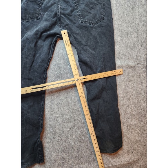 Levi's 511 Jeans Mens 36x29 Black Denim Slim Fit Stretch Charcoal Wash Red Tab - Picture 8 of 16